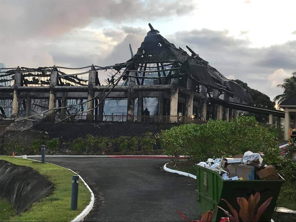 "Aftermath of the fire at the Great Council of Chiefs, 2019" Source: Facebook