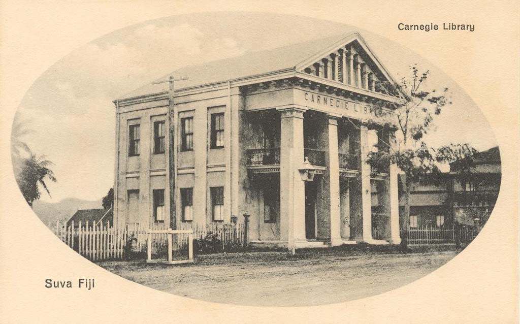 “Carnegie Library, Suva, Fiji”, Unknown, c1909. Source: Max Quanchi and Max Shekleton, An Ideal Colony and Epitome of Progress: Colonial Fiji in Picture Postcards, forthcoming)