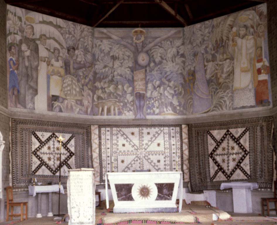 “Murals in St Francis Xavier Church, Naiserelagi, Province of Ra, 1962” Source: Jean Charlot Collection, University of Hawaii Library, https://oldprintgallery.wordpress.com/category/mural/