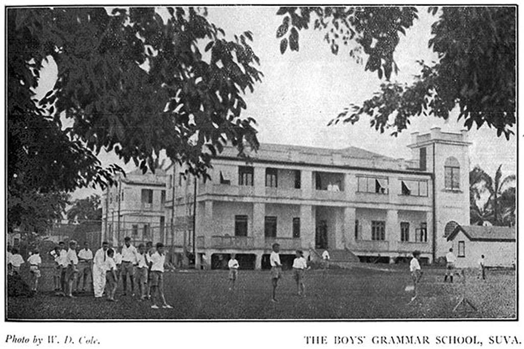 “Boys' Grammar School, from the playing field” Photo W.D. Cole, late 1930s. Source: http://www.justpacific.com/fiji/fijiphotos/grammar/bgs.jpg